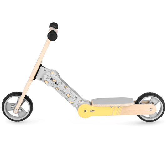 Spokey WOO-RIDE MULTI 2-ühes tasakaaluratas ja laste tõukeratas - Kollane