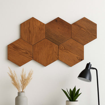 Puidust kuusnurksed seinapaneelid