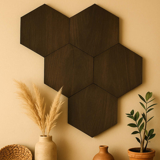 Puidust kuusnurksed seinapaneelid