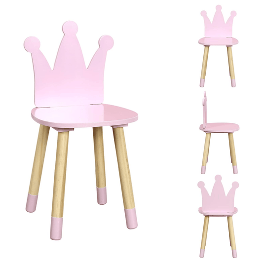 Roosa laste tool Kroon – puidust tool kroonikujulise seljatoega