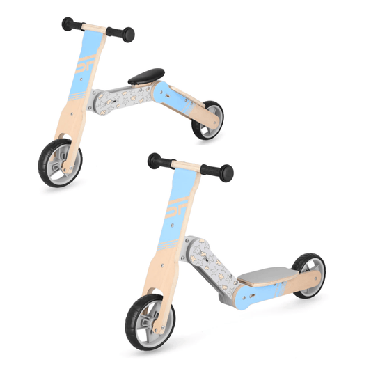 Spokey WOO-RIDE MULTI 2-ühes tasakaaluratas ja laste tõukeratas - Sinine