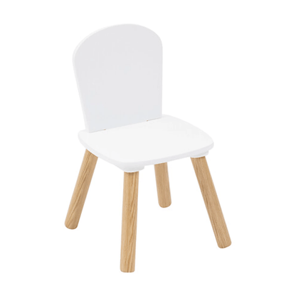 Valge puidust lastelaud + 2 tooli