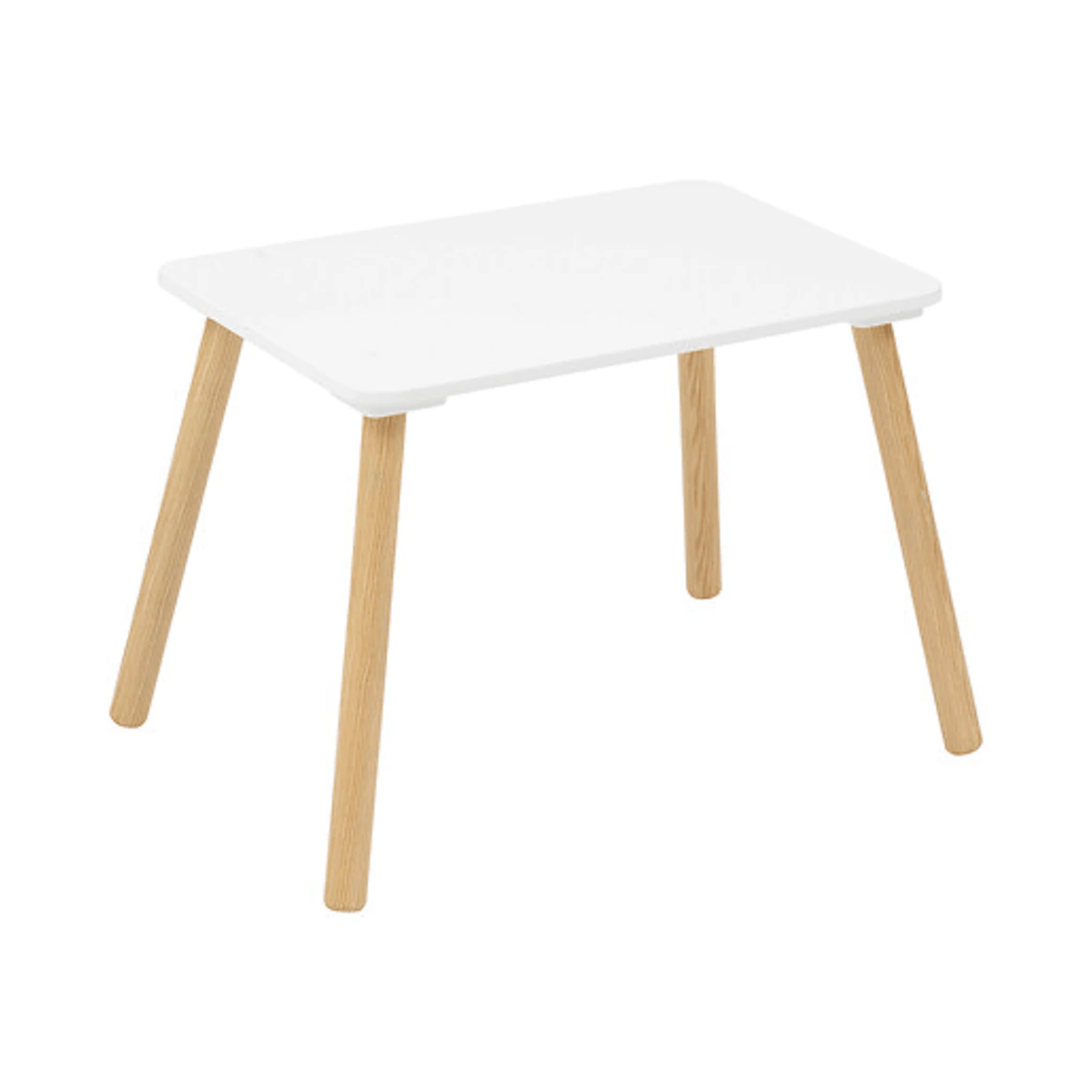 Valge puidust lastelaud + 2 tooli